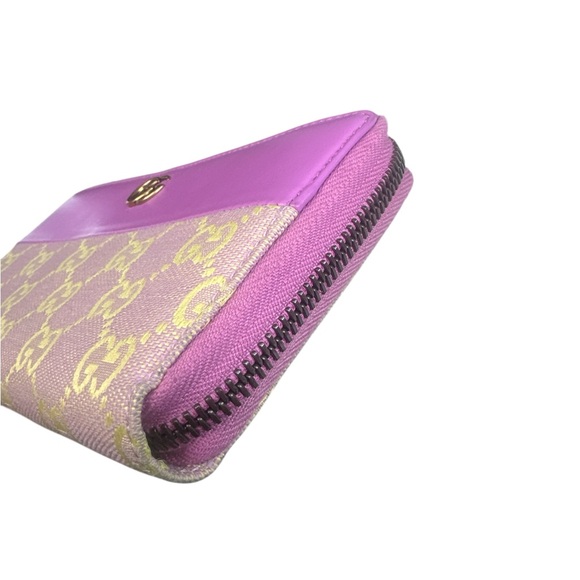 GUCCI Calfskin GG Supreme Monogram GG Marmont Zip Around Wallet Lilac - Picture 5 of 11
